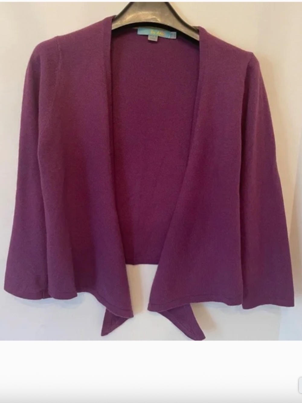 Boden Favorite Tie Front Cardi 6 Purple Cotton Cashmere